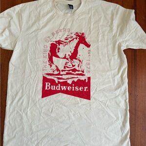 Budweiser Red and Cream Graphic Tee